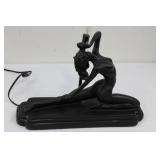 Figurine Table Lamp - Silhouette Female Figure Holding Light Bulb