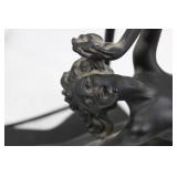 Figurine Table Lamp - Silhouette Female Figure Holding Light Bulb