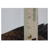 Hand Carved Wood Fish Sculpture with Scale Pattern - Approximately 16 Inches Long