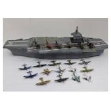 Mixed-Brand Aircraft Carrier Flight Deck Playset with Die-Cast Planes
