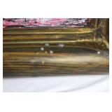 Abstract Painting in Ornate Carved Frame with Crest