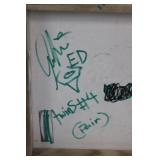 Abstract Graffiti Canvas Painting - Pink Teal and Black Ink on Stretched Canvas