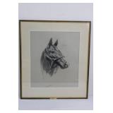 Geri Arnold Stars & Stripes - Graphite Horse Portrait, Signed 1962, Framed