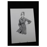 Geri Arnold Original Fashion Illustration - Woman in Belted Coat, Signed