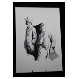 Geri Arnold Lithograph - Two Women in Trench Coats (17 x 25 in)