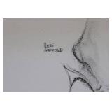 Original Pencil Sketch by Geri Arnold - Dancer in Flowing Dress, Full-Body Study
