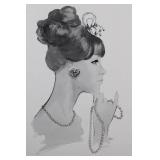 Geri Arnold Portrait Print of Woman with Tiara and Pearls - 17 x 24 in