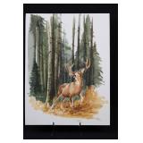 Geri Arnold Deer in Forest - 16.5 x 22 Inch Artwork on Paper