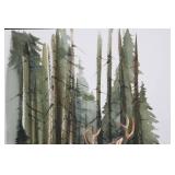 Geri Arnold Deer in Forest - 16.5 x 22 Inch Artwork on Paper