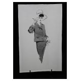 Geri Arnold Fashion Illustration of Woman in Hat - 10 x 16 Inches
