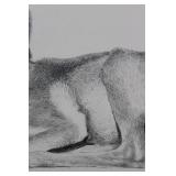 George Arnold - Graphite Drawing of a Greyhound in Profile Approximately 15' x 13'