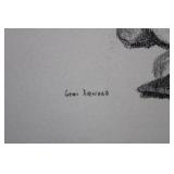 George Arnold - Graphite Drawing of a Greyhound in Profile Approximately 15' x 13'