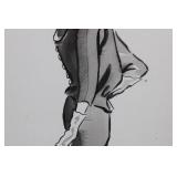 Ink Fashion Illustration: Woman in Hat and Coat, 7 x 13.5 Inches