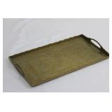 Brass Engraved Floral Tray with Scalloped Edges - Made in China