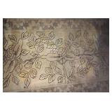 Brass Engraved Floral Tray with Scalloped Edges - Made in China