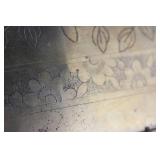 Brass Engraved Floral Tray with Scalloped Edges - Made in China