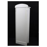 White Dollhouse Display Cabinet with Mesh Front and Lattice Panels