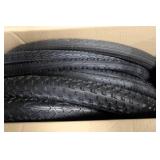 Assorted Bicycle Tires, Inner Tubes & Spokes in Cardboard Box