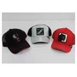 Goorin Bros. Trucker Caps - Panther Patch, Rooster Patch & Weird Rocket Patch (Lot of 3)