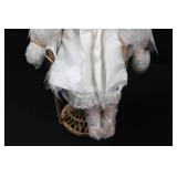 Porcelain Doll 15-Inch with Floral Crown and Beaded Bodice