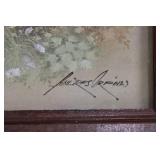 Andres Orpinas Pair of Vintage Framed Landscape Prints - Village Bridge Scenes