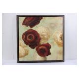 F. de Villeneuve Floral Painting - Large Rose Bouquet in Frame - Made in Canada