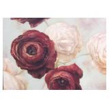F. de Villeneuve Floral Painting - Large Rose Bouquet in Frame - Made in Canada