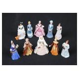 Franklin Mint Ladies of Fashion 2-inch Porcelain Miniatures - Made in Malaysia