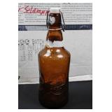 Assorted Amber Swing-Top Beer Bottles in Divided Cardboard Box