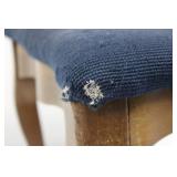 Vintage Stool with Floral Needlepoint Top and Cabriole Legs