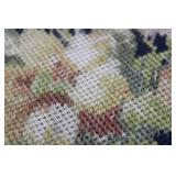 Vintage Stool with Floral Needlepoint Top and Cabriole Legs