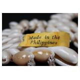 Made in the Philippines Cowrie Shell Bead Necklaces - Hand-Strung Circular Shell Jewelry