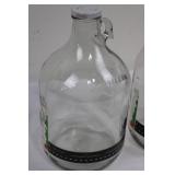 Two Glass One Gallon Jugs with Thermometer Band - Embossed ONE GALLON