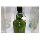 Assorted Glass Soda Bottles with Swing-Top Closures - Clear and Green