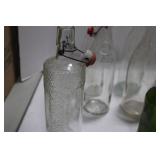 Assorted Glass Soda Bottles with Swing-Top Closures - Clear and Green