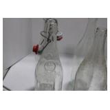 Assorted Glass Soda Bottles with Swing-Top Closures - Clear and Green