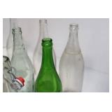 Assorted Glass Soda Bottles with Swing-Top Closures - Clear and Green