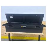 Northern Tool + Equipment Low-Profile Crossover Truck Toolbox with Removable Tray, 69in. x 20in. x 13in., Aluminum, Textured Matte Black, Pull Handle Latches- Scratch and Dent