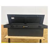 Northern Tool + Equipment Low-Profile Crossover Truck Toolbox with Removable Tray, 69in. x 20in. x 13in., Aluminum, Textured Matte Black, Pull Handle Latches