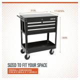 Ironton 4-Drawer Tool Cart, 30in.W, 33-7/8in.L x 17-5/8in.W x 39-1/8in.H, 500-Lb. Capacity