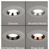 Commercial Electric Lot of 6- 4 in. Adjustable CCT Integrated LED Recessed Light Trim Can Light with 4 Trim Color Trim Options 1000 Lumens Dimmable