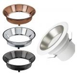 Commercial Electric Lot of 6- 4 in. Adjustable CCT Integrated LED Recessed Light Trim Can Light with 4 Trim Color Trim Options 1000 Lumens Dimmable
