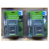 Earthwise 20 Volt/ 2.0 Ah Lithium Battery lot of 2