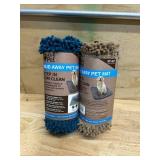 Mud Away Pet Mat (lot of 2, blue and brown)