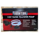 Ironton 115V Water Transfer Pump, 330 GPH, 1/10 HP, 3/4in. Ports #107791 Msrp $87.99