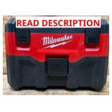 Milwaukee M18 Cordless Wet/Dry Vacuum, Tool Only, Model# 0880-20 #332409 Msrp $159.00
