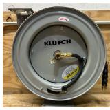 Klutch Auto-Rewind Air Hose Reel with 3/8in. x 50ft. Rubber Hose, 300 PSI #73430 Msrp $139.99