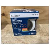 Commercial Electric Lot of 6- 4 in. Adjustable CCT Integrated LED Recessed Light Trim Can Light with 4 Trim Color Trim Options 1000 Lumens Dimmable