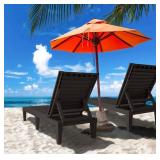 Chaise Outdoor Adjustable Black Lounge Chairs, 2 Total - Brand New *A