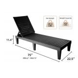 Chaise Outdoor Adjustable Black Lounge Chairs, 2 Total - Brand New *A